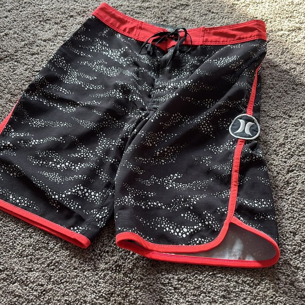 Hurley Kids Swim Trunks - Black and Red - Picture 2 of 2